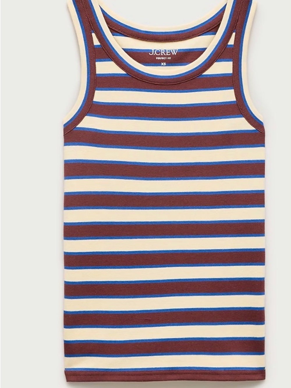 J. Crew Kids Striped Tank in Burgundy, Cream & Blue